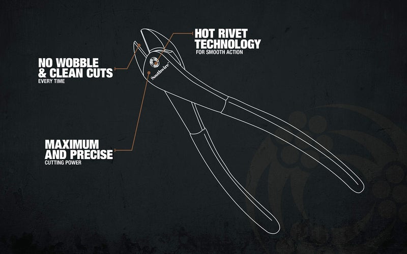 Southwire DCPA8D 8" Angled Head High-Leverage Diagonal Cutting Pliers with Dipped Handles; Yellow - Image 5